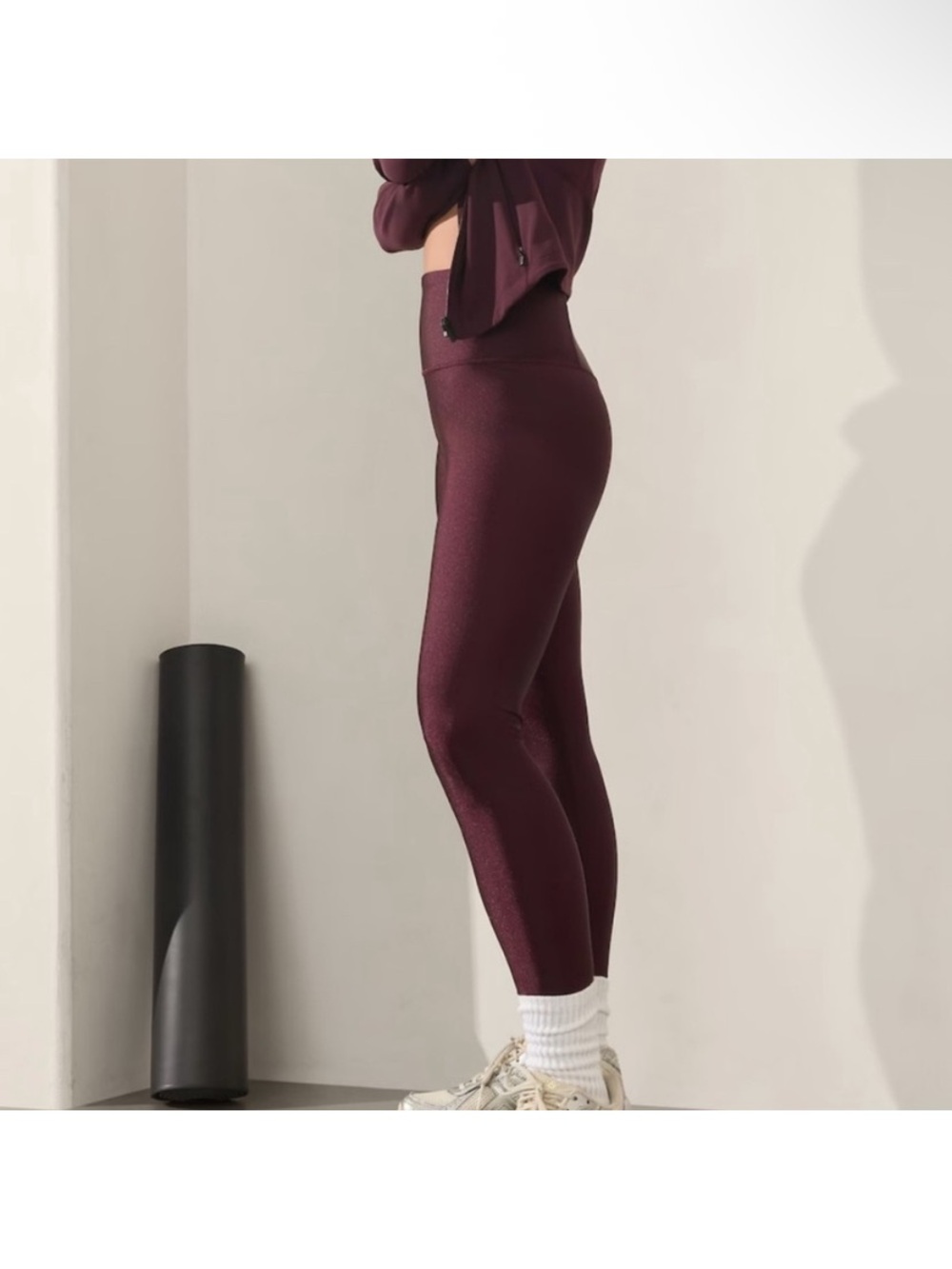 Athleta elation full length sheen Wine Red Leggings
